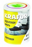 Эмаль акриловая матовая супербелая 1кг KRAFOR