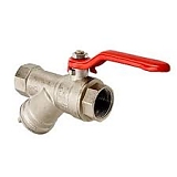Кран шар. Ду15 (1/2") вн/вн VALTEC со встр.фильтр,ст.рук-ка