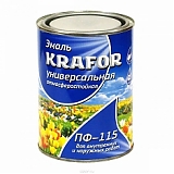 Эмаль ПФ-115 KRAFOR белая 0,9кг 