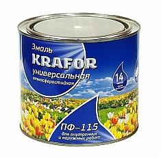 Эмаль ПФ-115 KRAFOR белая 1,9кг 