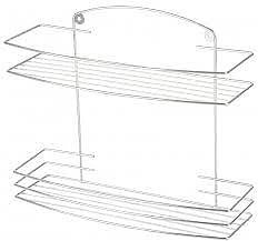 Полка д/ванной настен.Lecco 35*27*13 см, хром.металл,2х ярусн.