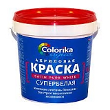 Краска в/д Colorika Aqua супербелая шелков.д/ вн.работ 1кг, моющ.