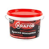 Краска в/д интер.глубокомат.моющ.3 кг KRAFOR