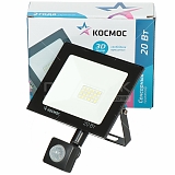 Прожектор с/д 20W Космос Super-Slim K_PR5_LED_20S датч.движ.