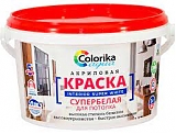 Краска в/д Colorika Aqua супербелая шелков.д/вн.работ 3кг, моющ.