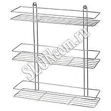 Полка д/ванной настен.Lecco 47*35*13 см, хром.металл,3х ярусн.