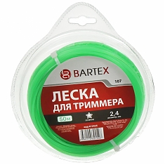 Леска д/тримм. Bartex d=2.4mm L=50м звезда зелен.