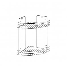 Полка д/ванной металл, угловая, 2 яруса,19*19*30 см, полимер. покрытие