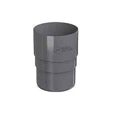 Муфта трубы водосточной, серая (RAL 7024), пластик (ТН)