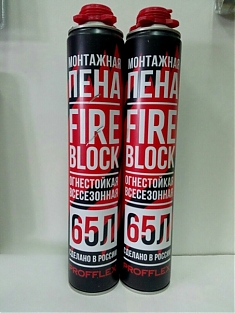 Пена монт. PROFFLEX FireBlock, профес.850мл огнестойкая, всесезонная